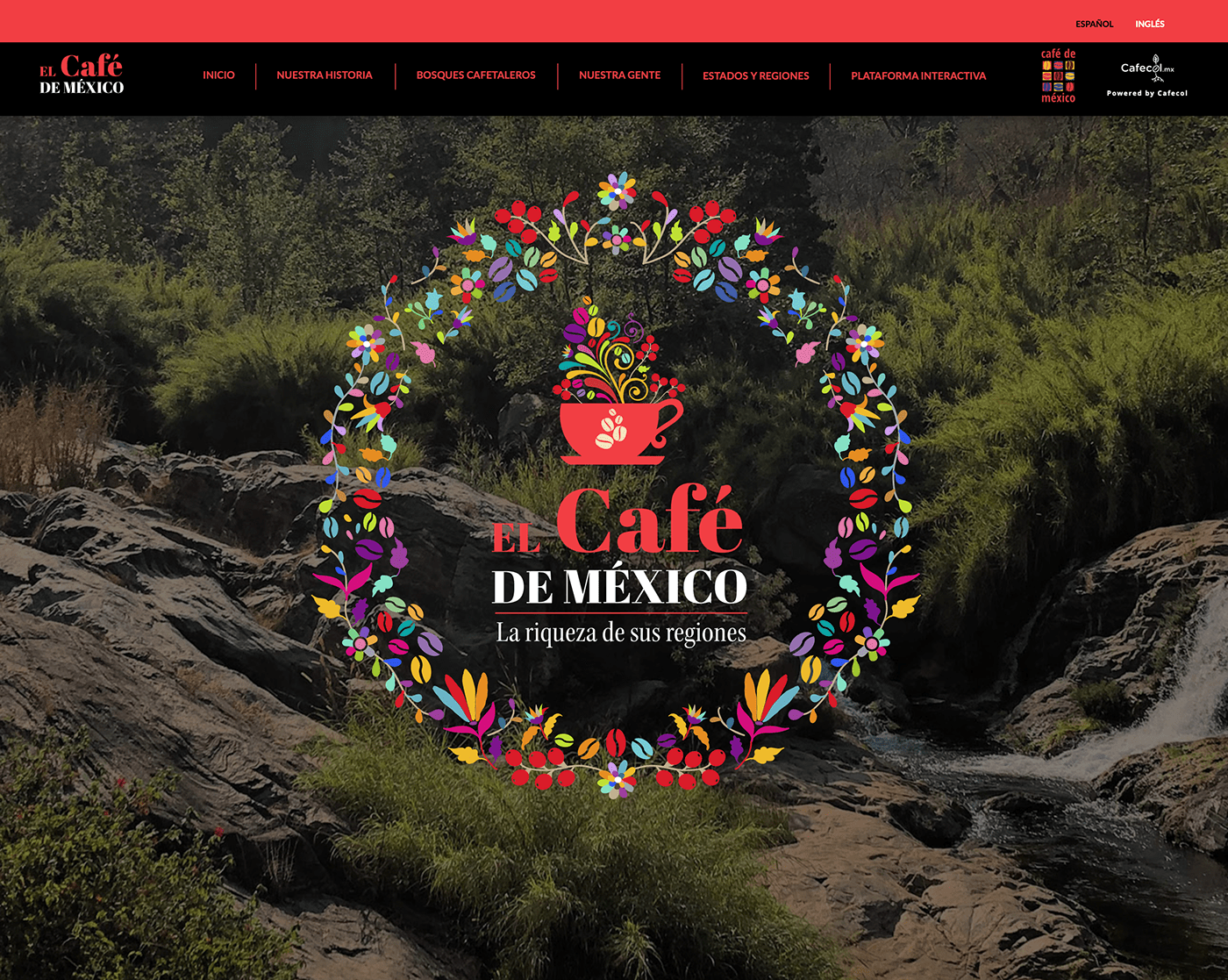 El Café de México interactive platform and regional coffee map