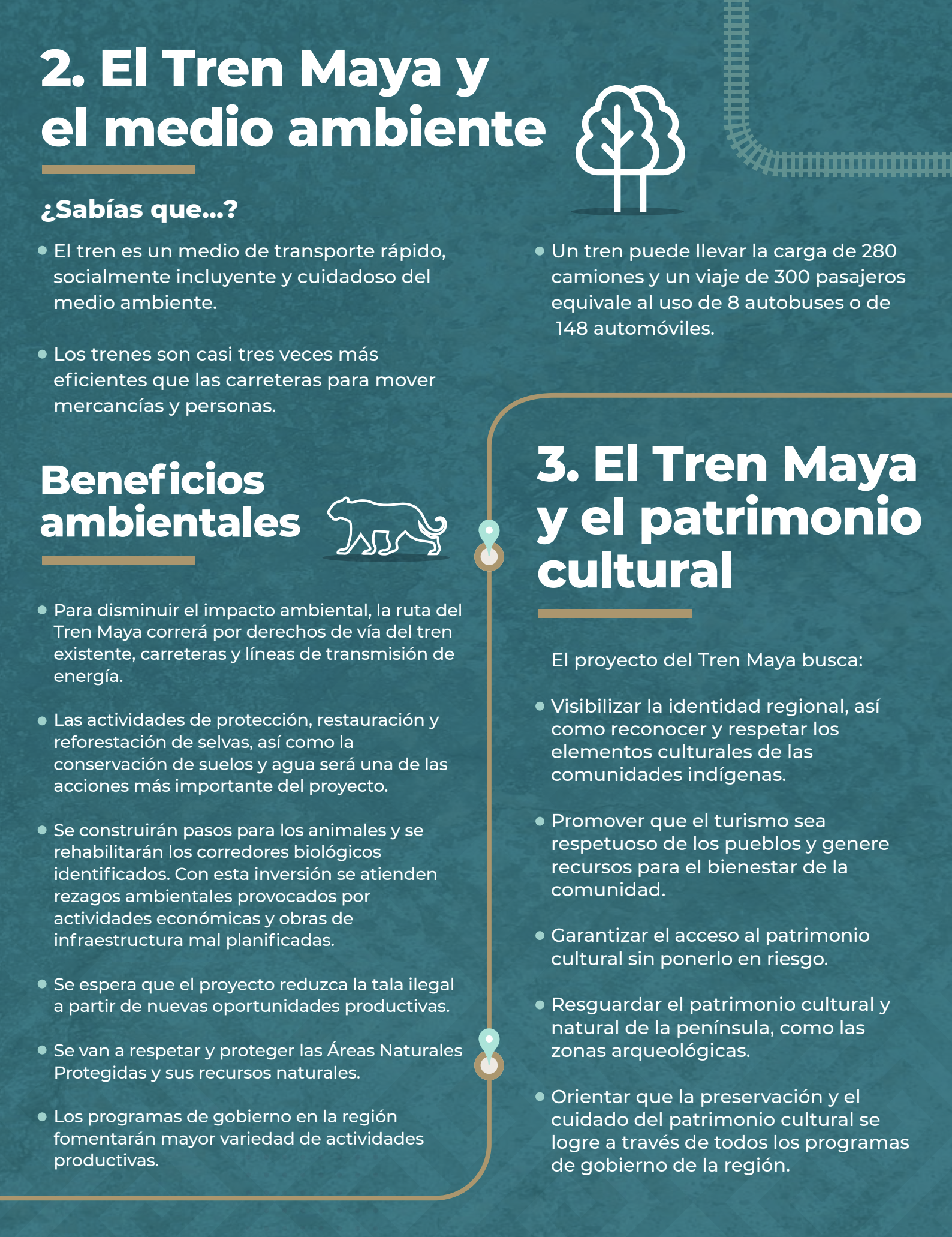 Tren Maya environmental and cultural benefits infographic
