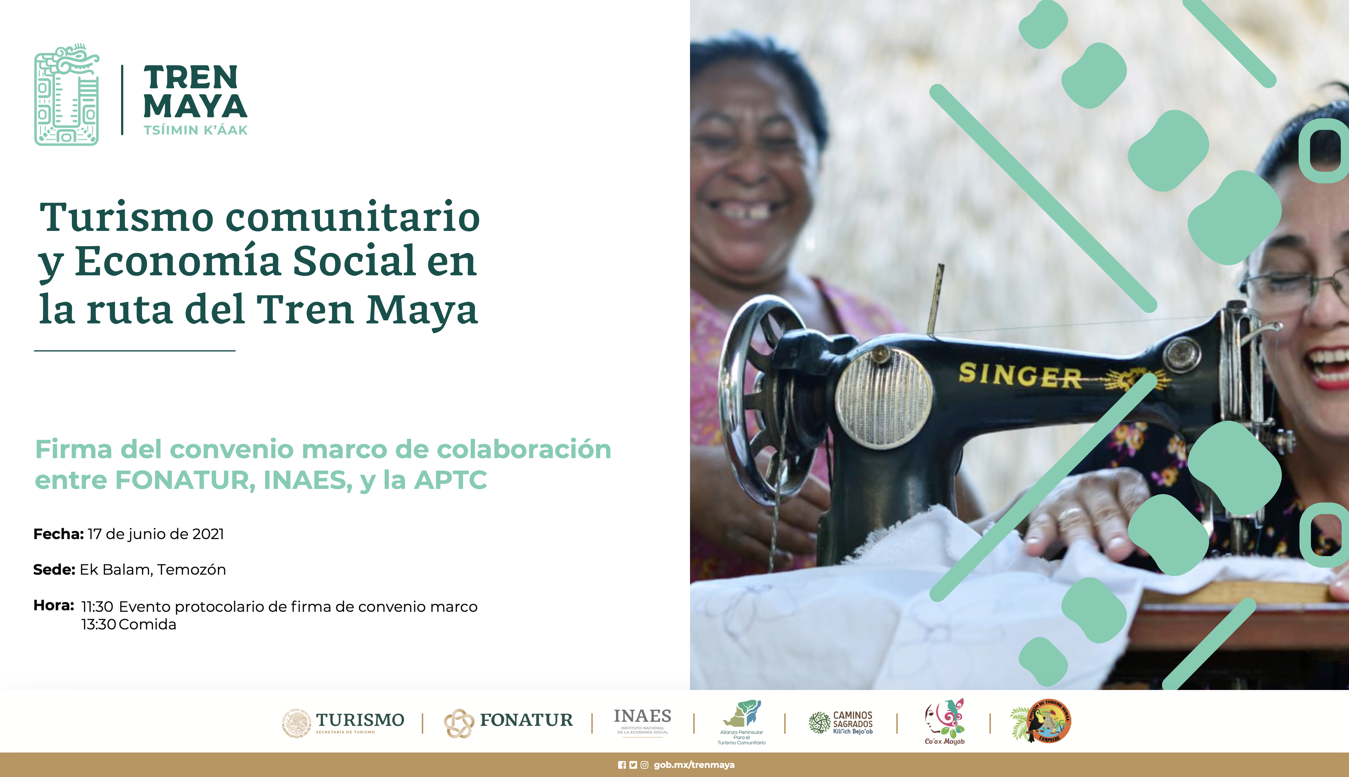 Tren Maya community tourism event invitation featuring local artisans