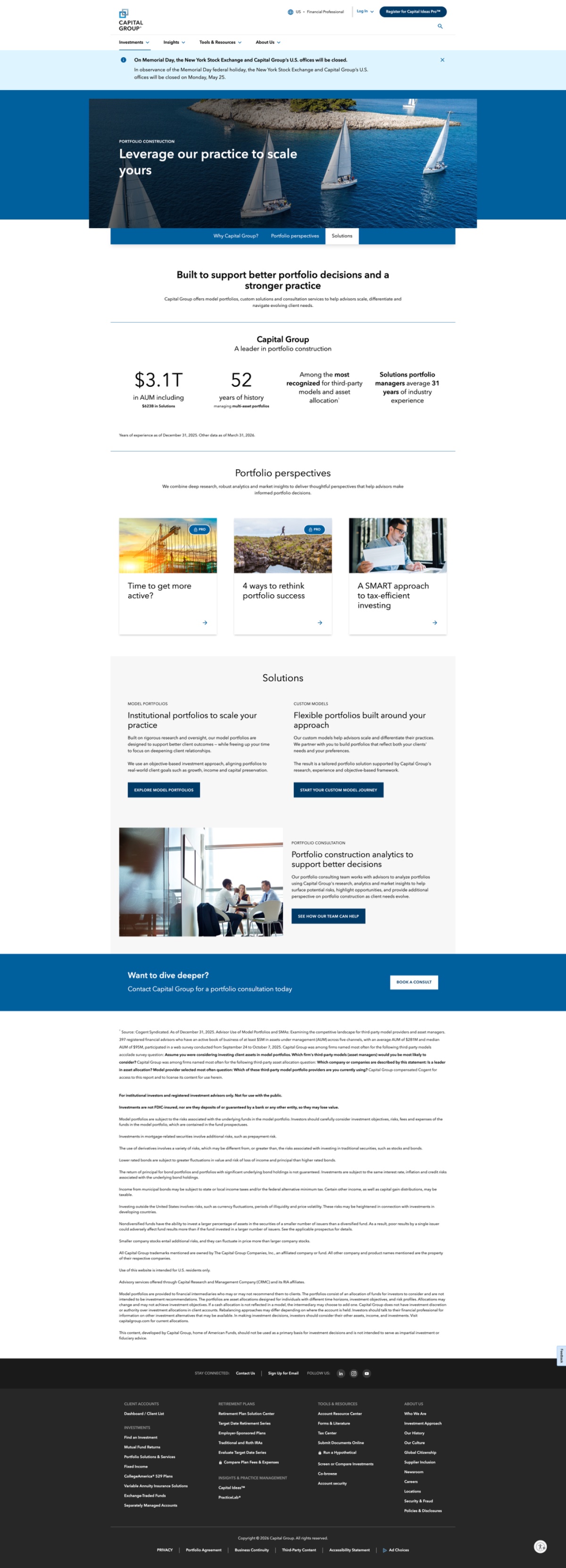 Capital Group · Portfolio Construction landing page